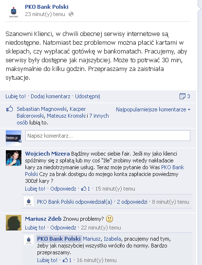 awaria pko bp bank